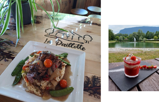 Plat proposé au restaurant la Paillote, camping Le Clairet à Serrières-en-Chautagne